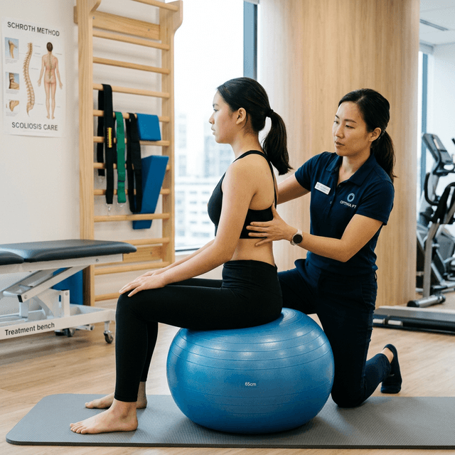 슈로스 호흡 교정 및 자세 훈련 장면